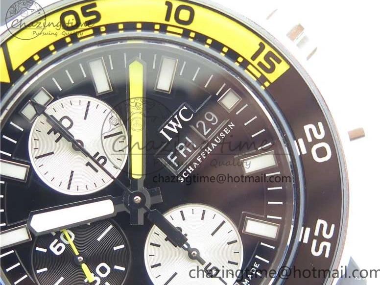 MIROTIME 0117 Aquatimer Chrono IW376702 SS BLS 1:1 Best Edition Black Dial on Black Rubber Strap A WellDesigned 7105